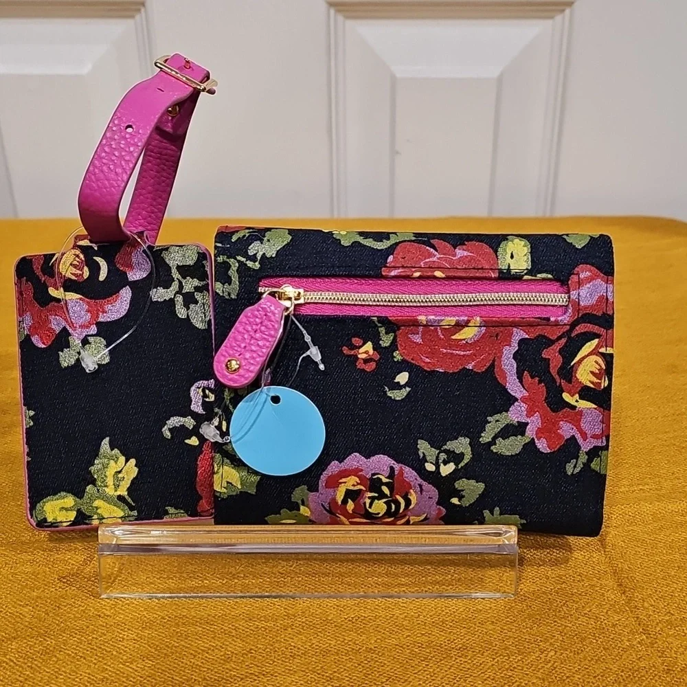 Buxton RFID blocking multi-organizer wallet and luggage tag set NWT